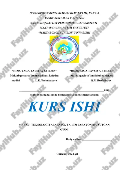 texnologiyalarning ta`lim jarayonida tutgan o`rni — DOCX