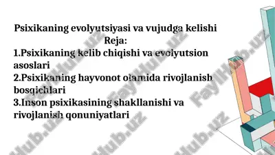 psixikaning evolyutsiyasi va vujudga kelishi — PPTX