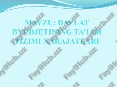 davlat byudjetining ta’lim tizimi xarajatlari — PPTX