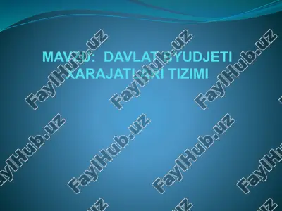 davlat byudjeti xarajatlari tizimi — PPTX