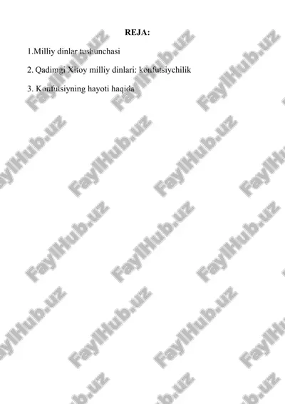 milliy dinlar tushunchasi — DOCX