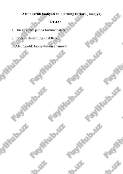 din va diniy jamoa tushunchalari — DOCX