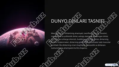 dunyo dinlari tasnifi — PPTX