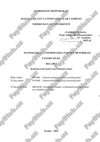 matematika va informatika o’qitish metodikasi — DOCX