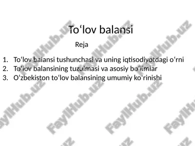 toʻlovbalansi — PPTX