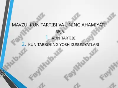 kun tartibi va uning ahamiyati — PPTX