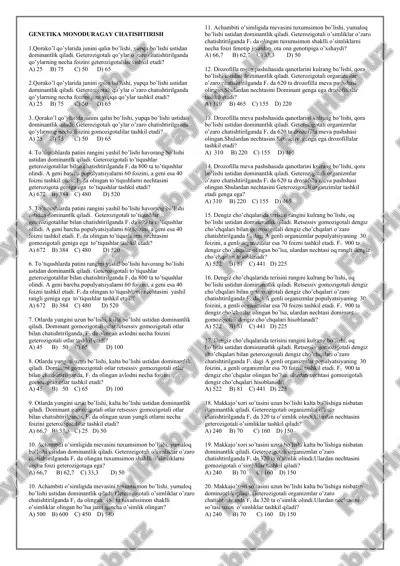 genetika 500 ta test — DOCX