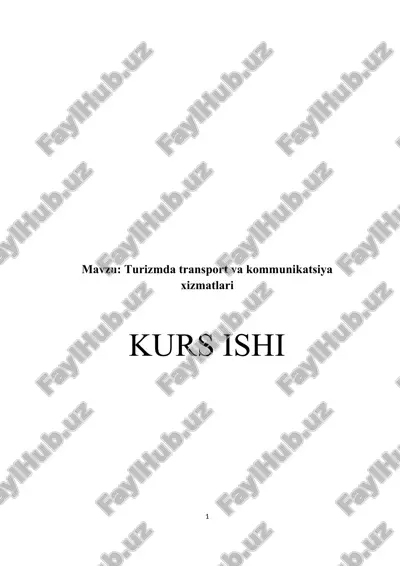 turizmda transport va kommunikatsiya xizmatlari — DOCX