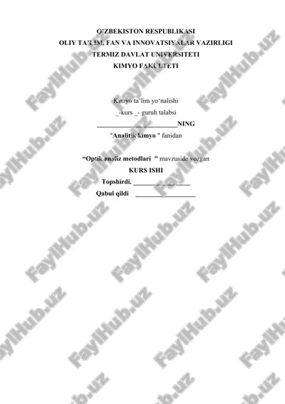 optik analiz metodlari — DOCX