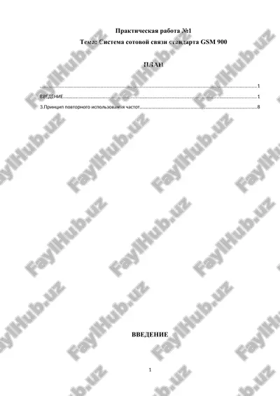 sistema sotovoy svyazi standarta gsm 900 — DOCX