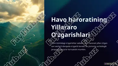 havo haroratining yillararo o'zgarishlari — PPTX