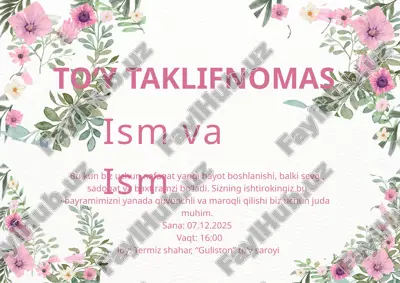 to‘y taklifnomas — PPTX