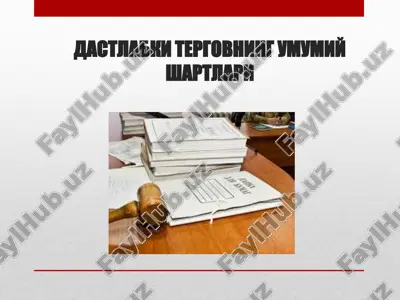 dastlabki tergovning umumiy shartlari — PPTX