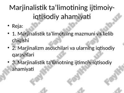 marjinalistik ta’limot — PPTX