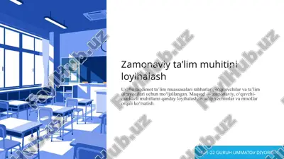 zamonaviy ta’lim muhitini loyihalash — PPTX