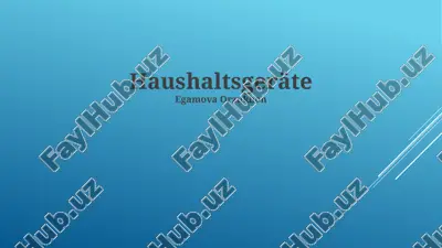 überblick über haushaltsgeräte — PPTX