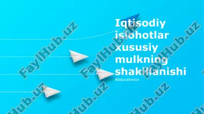 iqtisodiy islohotlar — PPTX