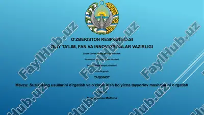suzish texnikasini o'rgatish va o'zlashtirish mashqlari — PPTX