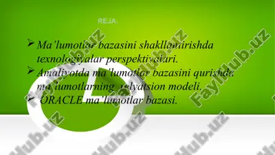 ma’lumotlarbazasini shakllantirish da texnologiyalar perspektivalari — PPTX