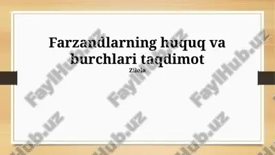 bolalar huquqlari taqdimoti — PPTX