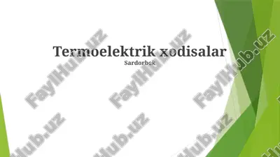termoelektrik xodisalar — PPTX