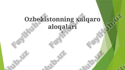 o'zbekistonning xalqaro aloqalari — PPTX