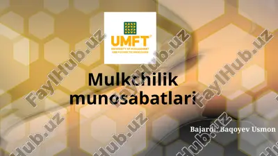 mulkchilikmunosabatlari — PPTX