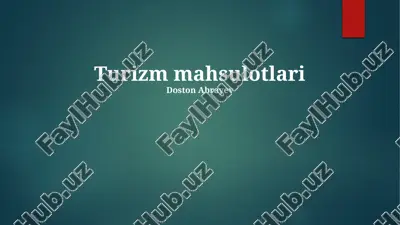 turizm mahsulotlari — PPTX