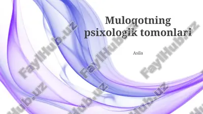 muloqotning psixologik tomonlari — PPTX
