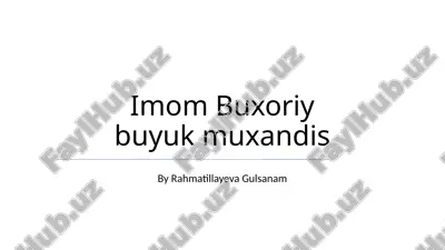 sahih al-buxoriy — PPTX