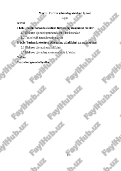 turizm sohasidagi elektron tijorat — PDF