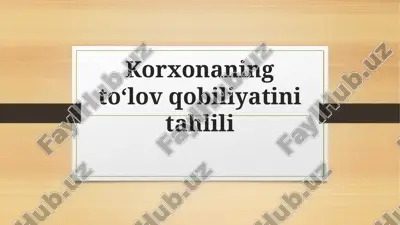 korxonaning toʻlov qobiliyatini tahlili — PPTX