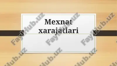 mexnat xarajatlari — PPTX