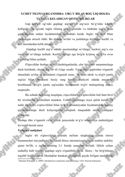 chet tilini o`rganishda urg`u bilan bog`liq holda yuzaga keladigan qiyinchiliklar — DOCX