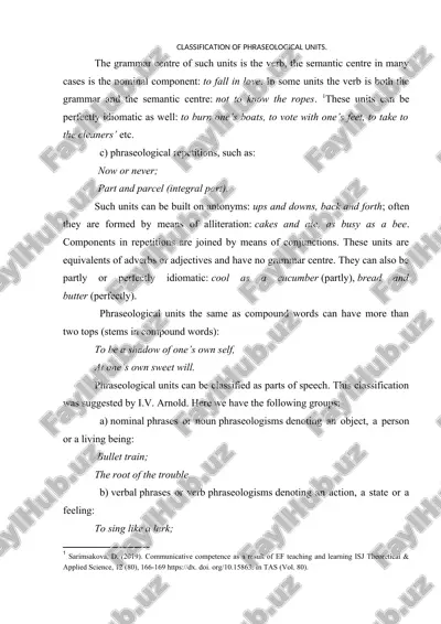 classification of phraseological units — DOCX