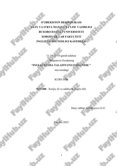 ingliz tilida talaffuzni o`rganish — DOCX
