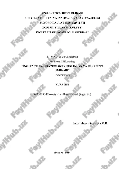ingliz tilida frazeologik birliklar va ularning turlari — DOCX