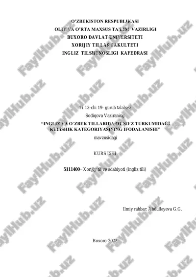 kurs ishi 5111400– xorijiy til va adabiyoti (ingliz tili) — PDF