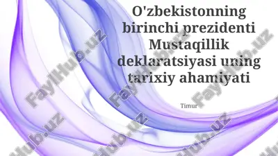 islom karimovning mustaqillik deklaratsiyasi — PPTX
