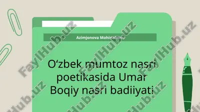 umar boqiy nasri badiiyati — PPTX