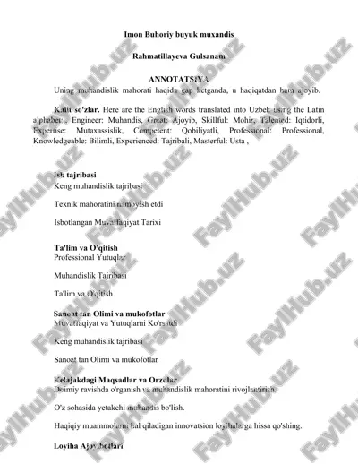 imon buhoriy buyuk muxandis — DOCX