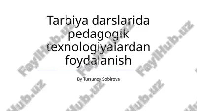 pedagogik texnologiyalar — PPTX