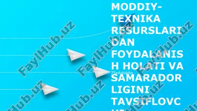 yashil iqtisodiyotda moddiy-texnika resurslaridan foydalanish holati va samaradorligini tavsiflovchi ko'rsatkichlar — PPTX