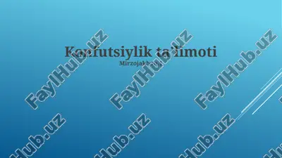 konfutsiylik ta’limoti — PPTX