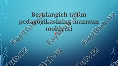 boshlangich ta'lim pedagogikasining mazmun mohiyati — PPTX