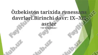 temuriylar uyg'onishi: oltin asr — PPTX