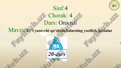 fe’lyasovchi qo‘shimchalarning yozilish qoidalari — PPTX