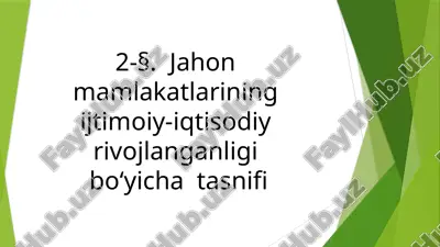 jahonmamlakatlari ningijtimoiy-iqtisodiy rivojlanishini baholash tashkiliyati — PPTX