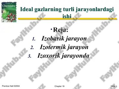 ideal gazlarning turli jarayonlardagi ishi — PPTX