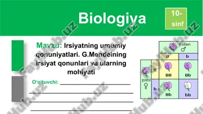 irsiyatning umumiy qonuniyatlari — PPTX
